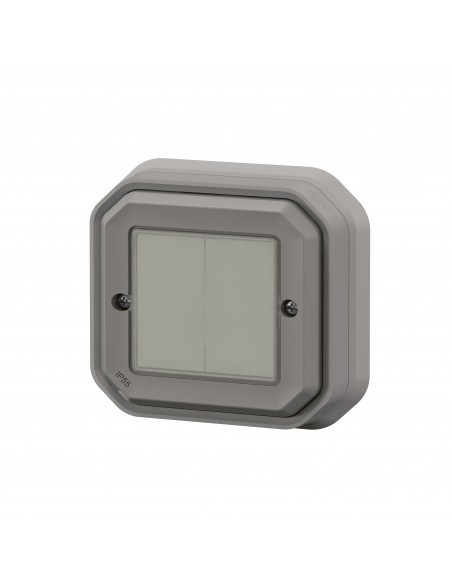 Commande double Self-e pour éclairage et prise Plexo with Netatmo complet gris LEGRAND 069819L