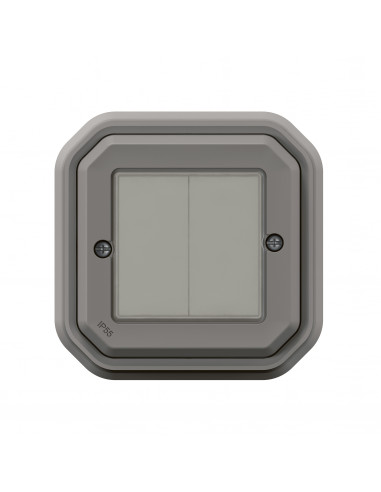 Commande double Self-e pour éclairage et prise Plexo with Netatmo complet gris LEGRAND 069819L