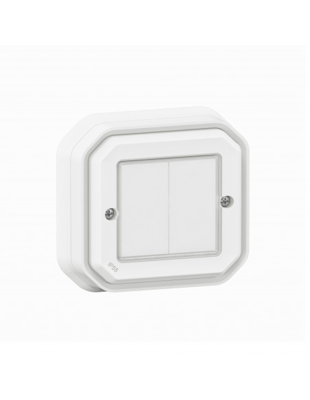 Commande double Self-e pour éclairage et prise Plexo with Netatmo complet blanc LEGRAND 069835L