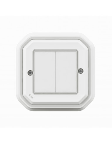 Commande double Self-e pour éclairage et prise Plexo with Netatmo complet blanc LEGRAND 069835L