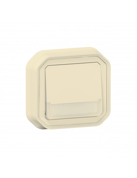 Plexo poussoir inverseur lumineux porte étiquette Beige encastré LEGRAND 070074L
