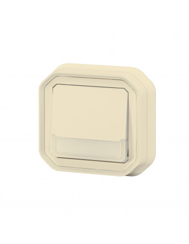 Plexo poussoir inverseur lumineux porte étiquette Beige encastré LEGRAND 070074L