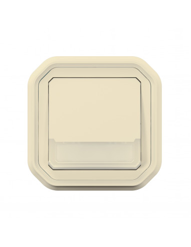 Plexo poussoir inverseur lumineux porte étiquette Beige encastré LEGRAND 070074L