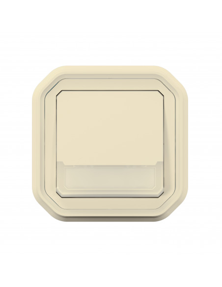 Plexo poussoir inverseur lumineux porte étiquette Beige encastré LEGRAND 070074L