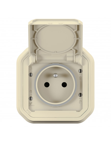 Plexo prise de courant standard F B Beige encastré LEGRAND 070075L