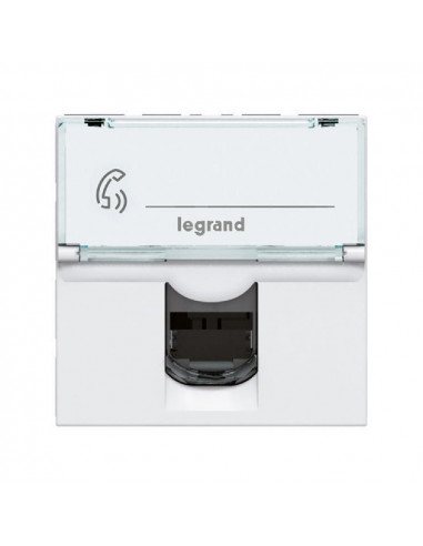 Prise RJ45 Mosaic catégorie 6A STP 2 modules blanc antimicrobien LEGRAND 076585