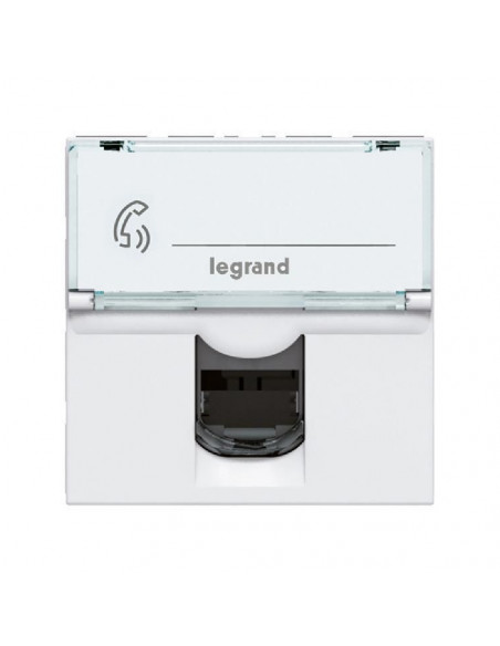 Prise RJ45 Mosaic catégorie 6A STP 2 modules blanc antimicrobien LEGRAND 076585