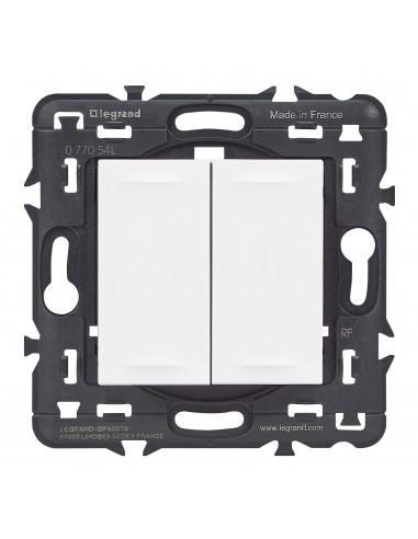 Commande double sans fil sans pile d'éclairage Mosaic with Netatmo blanc LEGRAND 077054L