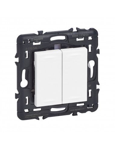 Commande double sans fil sans pile d'éclairage Mosaic with Netatmo blanc LEGRAND 077054L