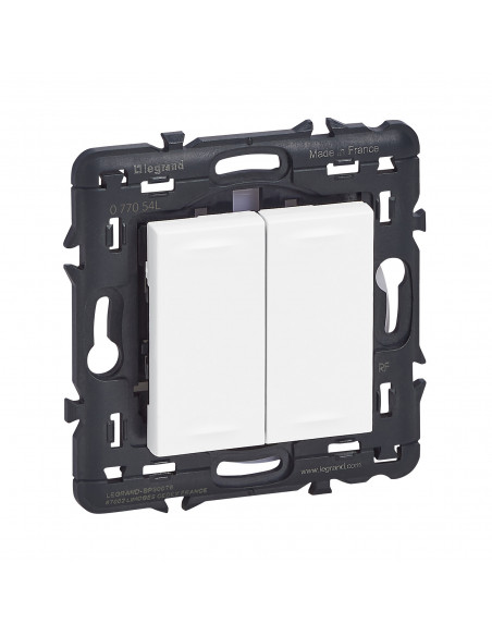 Commande double sans fil sans pile d'éclairage Mosaic with Netatmo blanc LEGRAND 077054L