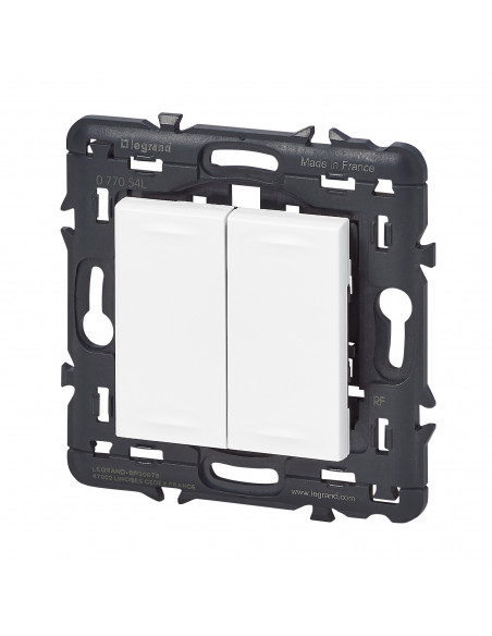 Commande double sans fil sans pile d'éclairage Mosaic with Netatmo blanc LEGRAND 077054L