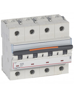 Disjoncteur DX³ 25kA arrivée haute/départ bas vis 4 Pôles 25A courbe D 6 modules  LEGRAND 409848 2
