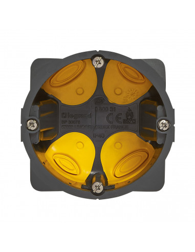 Boîte d'encastrement monoposte Eco Batibox Ø 67mm ou 2 modules profondeur 50mm LEGRAND 080031L
