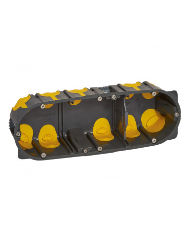Boîte d'encastrement multiposte Eco Batibox 3 postes ou 6 à 8 modules profondeur 50mm LEGRAND 080033L