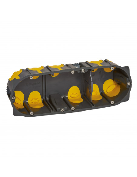 Boîte d'encastrement multiposte Eco Batibox 3 postes ou 6 à 8 modules profondeur 50mm LEGRAND 080033L