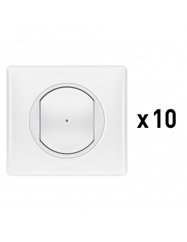 Lot de 10 interrupteurs (option variateur) connectés Céliane with Netatmo -blanc LEGRAND 100066