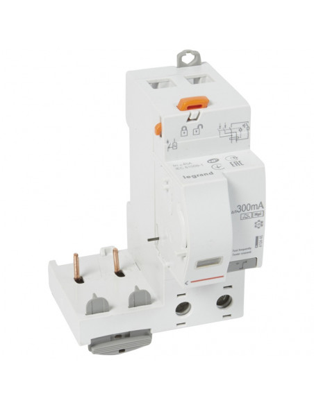 Bloc différentiel adaptable à vis DX³ pour disjoncteur 1 module par pôle - 2 Pôles 230V 40A type F 300mA LEGRAND 410446