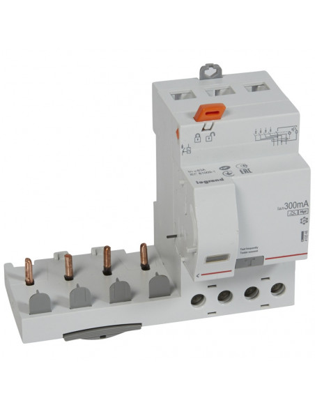 Bloc différentiel adaptable à vis DX³ pour disjoncteur 1 module par pôle 4 Pôles 400V 63A type F 300m LEGRAND 410546