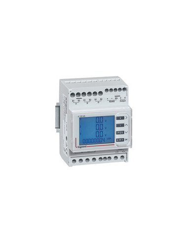 Centrale de mesure 4 modules DIN raccordement via TI Modbus RS485 LEGRAND 412045