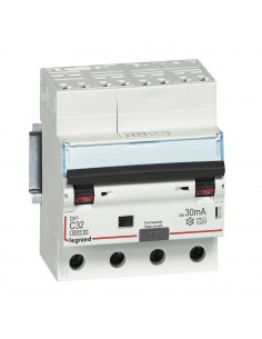 Disjoncteur différentiel monobloc DX³6000 arrivée haute automatique départ bas vis 4 Poles 400V 32A type AC 30mA LEGRAND 411214 2