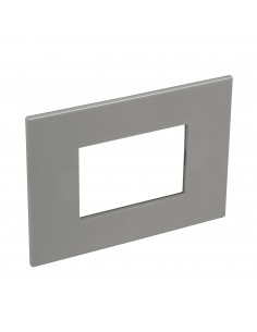 PLAQUE DE FINITION ARTEOR 3 MODULES ITALIE ET US CARRE MAGNESIUM LEGRAND 575017