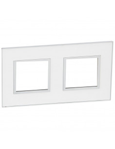 PLAQUE DE FINITION ARTEOR 2X2 MODULES CARRE MIRROR WHITE LEGRAND 575024