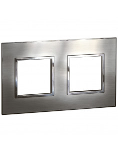 PLAQUE DE FINITION ARTEOR 2X2 MODULES CARRE STAINLESS STEEL LEGRAND 575026
