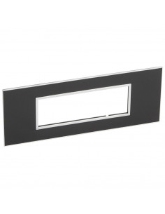 PLAQUE DE FINITION ARTEOR 6 MODULES CARRE MIRROR NOIR LEGRAND 575043