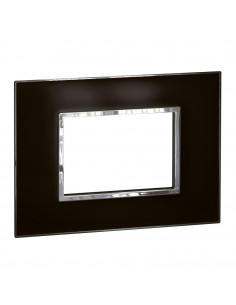 PLAQUE DE FINITION 3 MOD (2" X 4") ARTEOR CARRE MIRROR BLAC K LEGRAND 575273