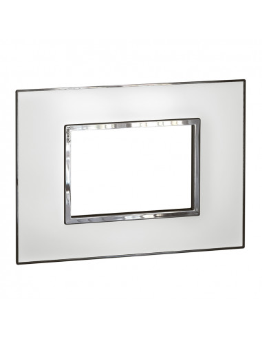 PLAQUE DE FINITION 3 MOD (2" X 4") ARTEOR CARRE MIRROR BLANC LEGRAND 575274