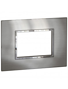 PLAQUE DE FINITION 3 MOD (2" X 4") ARTEOR CARRE STAINLESS S TEEL LEGRAND 575276