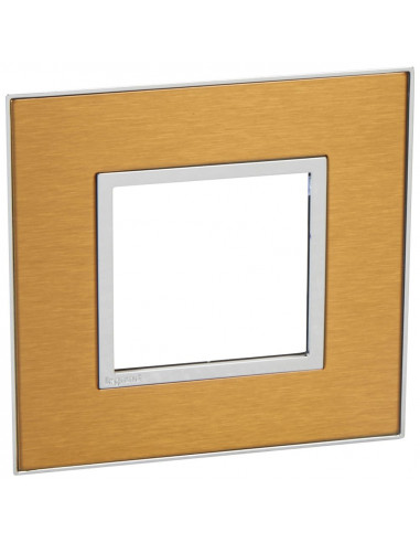 PLAQUE DE FINITION ARTEOR 2 CARRE MODULE FB-SCH GOLD BRASS LEGRAND 576240
