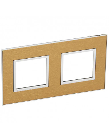PLAQUE DE FINITION ARTEOR 2X2 CARRE MODULE FB-SCH GOLD BRASS LEGRAND 576260