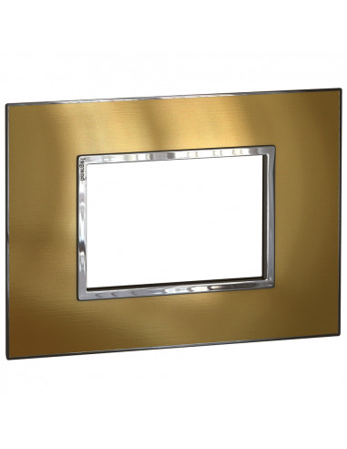 PLAQUE DE FINITION ARTEOR 3 CARRE MODULE IT US GOLD BRASS LEGRAND 576450