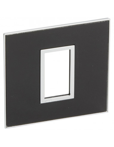 PLAQUE DE FINITION ARTEOR 1 CARRE MODULE SCHUKO MIRROR NOIR LEGRAND 576553
