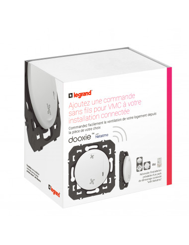 Commande sans fils pour VMC dooxie with Netatmo sans plaque blanc LEGRAND 600020A