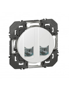 Double prise RJ45 catégorie 6A dooxie Blanc LEGRAND 600380