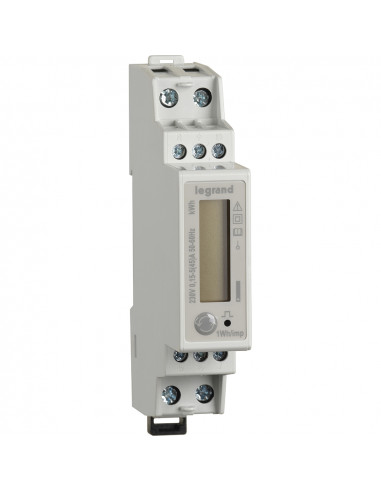 Compteur énergie MID 230V 5-45A RS485 Modbus LCD rétroéclairé 1 module LEGRAND 700044