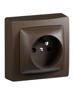 Prise de courant avec terre Les Apparents bornes auto Complet Marron LEGRAND ALB3100BR
