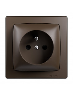 Prise de courant avec terre Les Apparents bornes auto Complet Marron LEGRAND ALB3100BR 2