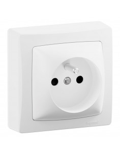 Prise de courant avec terre Les Apparents bornes auto Complet Blanc LEGRAND ALB3100WH