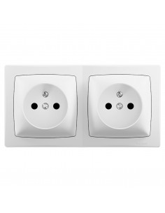 Double prise de courant avec terre précâblée Les Apparents Complet Blanc LEGRAND ALB3110WH 2