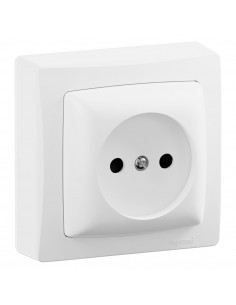 Prise de courant sans terre Les Apparents bornes à vis Complet Blanc LEGRAND ALB3196WH