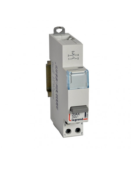 Inter poussoir modulaire simple fonction contact 2NO 1 module LEGRAND 412910