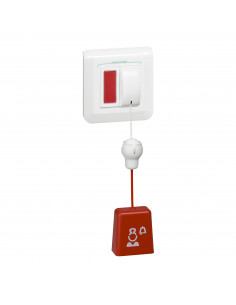 Bloc d'appel sanitaire avec poussoir à tirette verticale et voyant à LED Mosaic LEGRAND 076664L 2