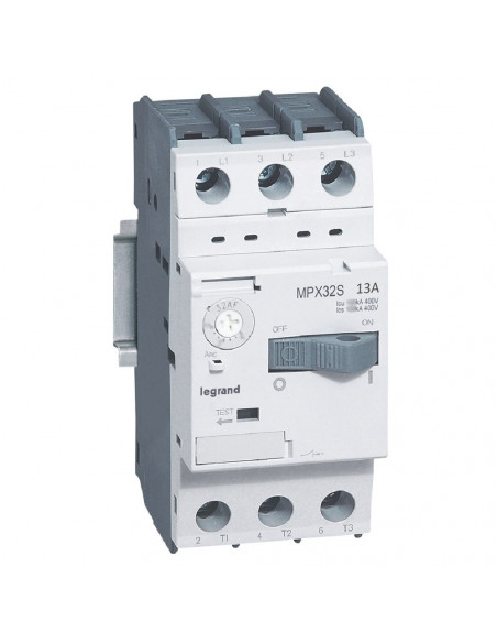 Disjoncteur moteur magnétothermique MPX³32S réglage thermique 9A à 13A 50kA en 415V LEGRAND 417311