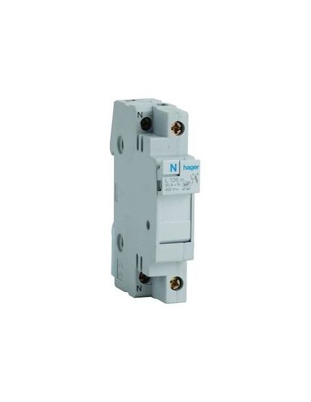 Coupe-circuit 1P+N 20A 400V domestique 1 Module HAGER L12601