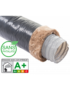 Gaine souple isolée ECOSOFT, isolation 25 mm, zéro phtalate, D 160 mm, long 6 m S&P (UNELVENT) 813924 2