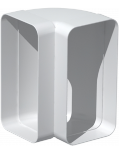 Coude 90° vertical PVC rigide rectangulaire 55 x 220 mm gamme TUBPLA S&P (UNELVENT) 833638
