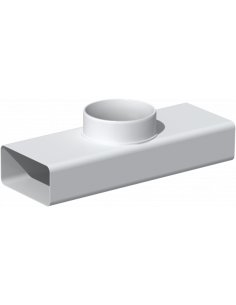 Té mixte PVC rigide rectangulaire 55 x 220 mm/circulaire D 125 mm, gamme TUBPLA S&P (UNELVENT) 834136